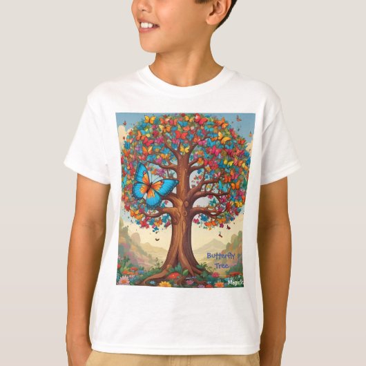 T-shirt enfant à papillon IA (Devant)