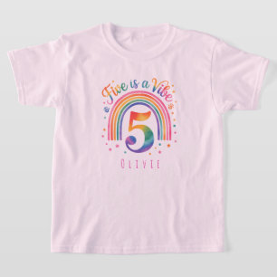 T-Shirt Enfant Anniversaire 5 Ans Nom Personnalisé