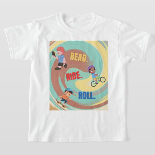 T-shirt enfant au design coloré. (Poser)