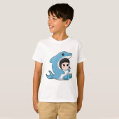 T-shirt Enfant avec costume de dauphin (Devant entier)