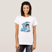 T-shirt Enfant avec costume de dauphin (Devant entier)