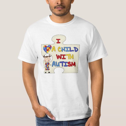 T-shirt Enfant avec la fille 2 de brune d'autisme (Devant)