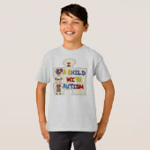 T-shirt Enfant avec la fille 2 de brune d'autisme (Devant entier)
