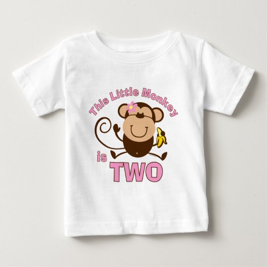 T-shirt enfant bébé Little Monkey 2e anniversaire (Devant)