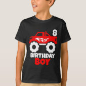 T-shirt Enfant Boy Red Monster Camion avec Age Black (Devant)