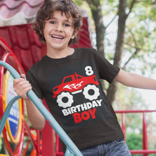 T-shirt Enfant Boy Red Monster Camion avec Age Black