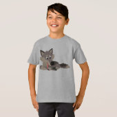 T-shirt enfant caricature mignonne papa Wolf and P (Devant entier)