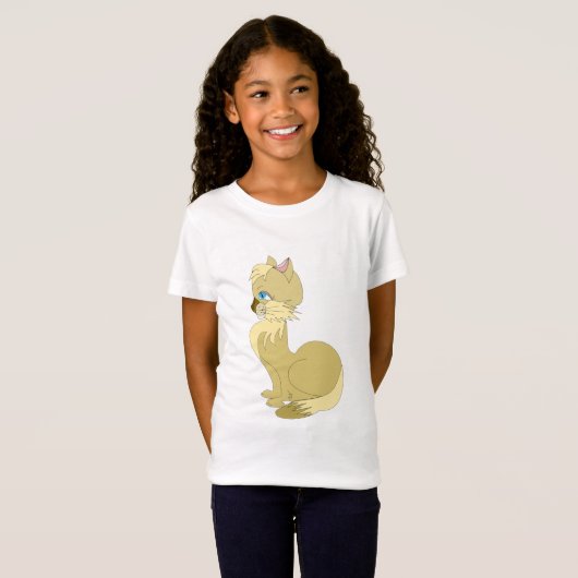 T-Shirt Enfant Chat Jaune (Devant entier)