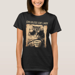 T-shirt Enfant Chat Lady Café Vintage Cat Kamala Harri