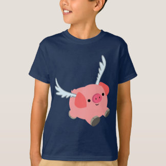 T-shirt enfant cochon de dessin à ailes mignonnes