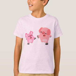 T-shirt enfant cochons de dessin mignonne