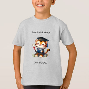 T-shirt Enfant d'âge préscolaire Diplômé mignonne Tiger Gr