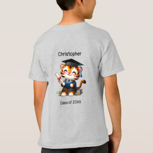 T-shirt Enfant d'âge préscolaire Nom du diplômé Tigre mign