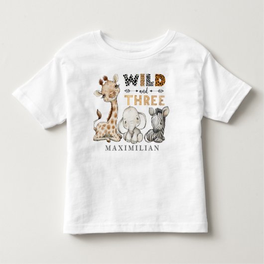 T-shirt enfant de la jungle sauvage et trois ans (Devant)