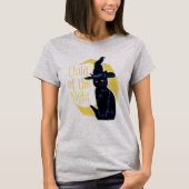 T-shirt Enfant de la nuit Chat noir et Lune (Devant)