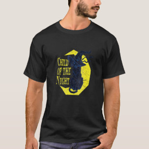 T-shirt Enfant de la sorcière de nuit de chat d'Halloween