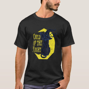 T-shirt Enfant de la sorcière de nuit de chat d'Halloween