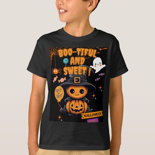 T-shirt enfant d'Halloween | Tee de fantôme mignon (Devant)