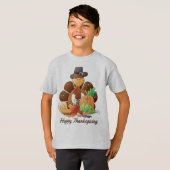 T-shirt enfant dinde de vacances Thanksgiving (Devant entier)