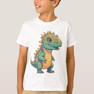 T-shirt enfant dinosaure T-Rex vert mignon et piqu