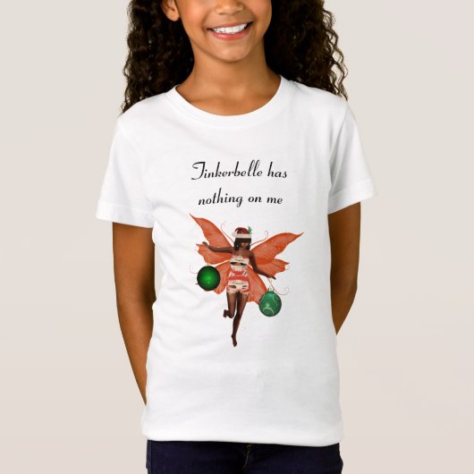 T-shirt enfant fée de Noël afro-américain (Devant)