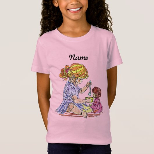 T-shirt enfant fille et poupée (Devant)