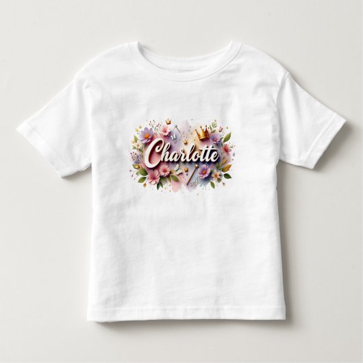 T-Shirt Enfant Fleur Princesse Personnalisé (Devant)