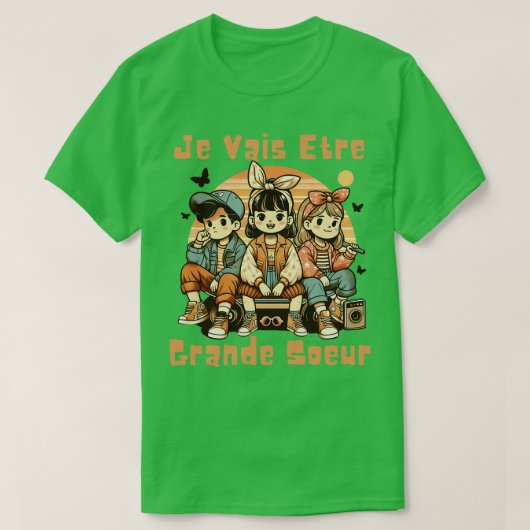 T-shirt Enfant Future Grande Soeur 2025 Annonce Je Vais Et (Design devant)