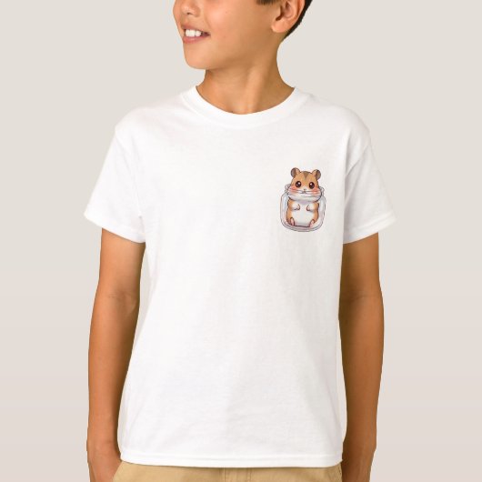 T-shirt Enfant Hamster Joufflu dans un Pot (Devant)