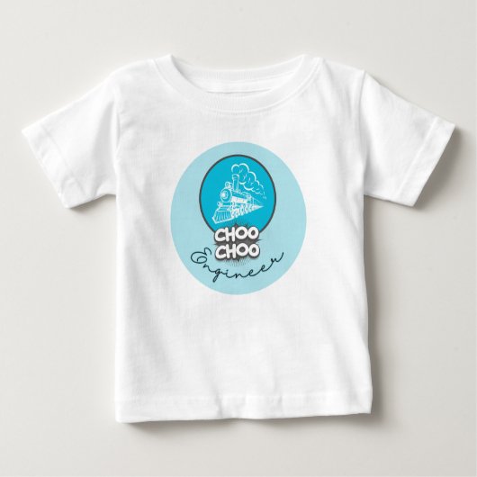 T-Shirt Enfant Ingénieur du Train Bébé Bleu Choo C (Devant)