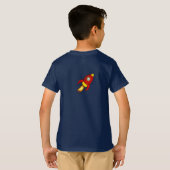T-shirt enfant jaune rouge fusée (Dos entier)