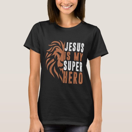 T-shirt Enfant Jésus Est Mon Superhéros Chrétien Dieu Fils (Devant)