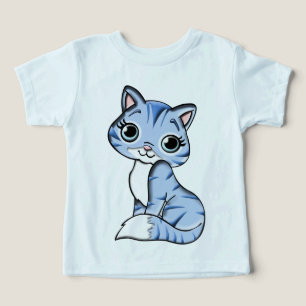 T-shirt enfant kitty bleu confit
