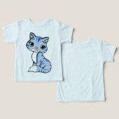 T-shirt enfant kitty bleu confit (Design Recto & Verso)