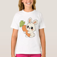 T-shirt enfant lapin mignon avec carotte