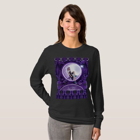 T-shirt enfant lune violette (Devant entier)