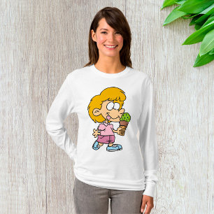 T-shirt Enfant Manger Crème de glace Femmes à long manche