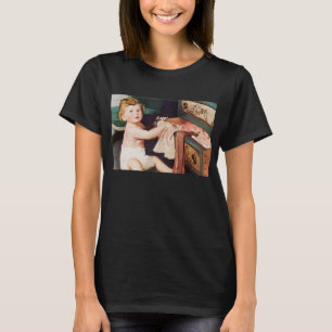 T-shirt Enfant Mignon des Années Passées Jouant avec une C