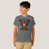 T-shirt enfant mignon en caricature bébé Rottweile (Devant entier)