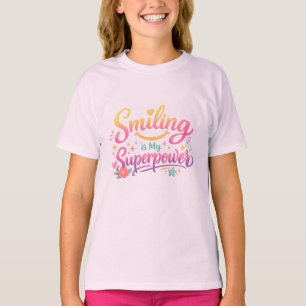 T-shirt Enfant Mignon Sourire Est Mon Superpouvoir