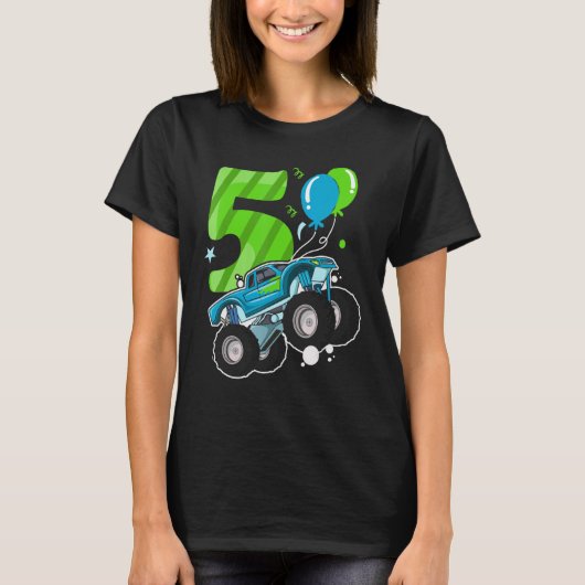 T-shirt Enfant Monster Truck Anniversaire de 5 ans (Devant)