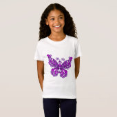 T-shirt enfant papillon stylisé violet (Devant entier)