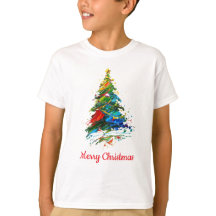 Enfant peinture à l'huile d'arbre de Noël personna