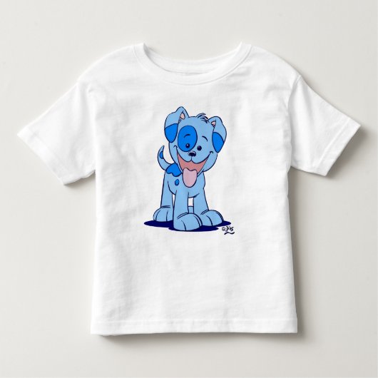 T-shirt enfant petit chiot bleu (Devant)