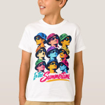 T-Shirt Enfant Pop Art Coloré 'En été'