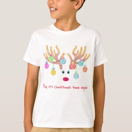 T-shirt enfant Reindeer and Ornaments (Devant)