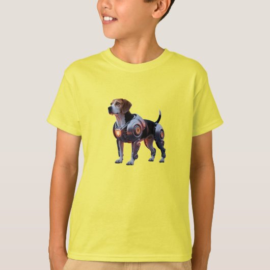 T-Shirt Enfant Robot Beagle Drôle (Devant)