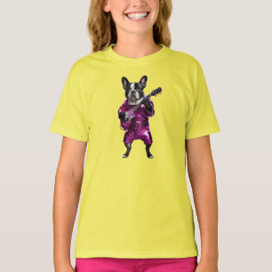 T-shirt enfant Rock Star Chien Français Mignon