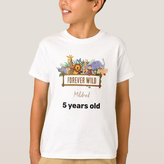 T-shirt enfant sauvage pour l'anniversaire (Devant)
