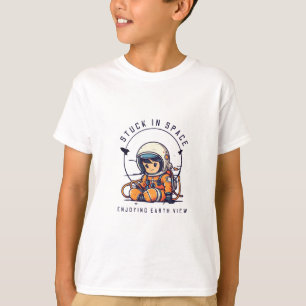 T-shirt Enfant spatial coincé dans l'espace Earth View Fun